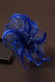 Royal Blue Mother of the Bride Hat Hair Fascinator with Feathers