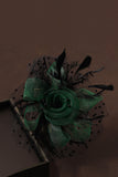 Dark Green Black Dotted Feather Wedding Guest Hat Hair Fascinator