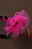 Fuchsia Looped Headband Mother of the Bride Hat with Feather