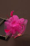 Fuchsia Looped Headband Mother of the Bride Hat with Feather