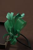 Dark Green Wedding Guest Hat Hair Fascinator with Feather