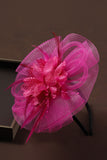 Fuchsia Mother of the Bride Hat Looped Headband with Feather
