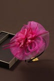 Fuchsia Mother of the Bride Hat Looped Headband with Feather