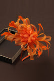 Orange Looped Headband Wedding Guest Hat with Feather