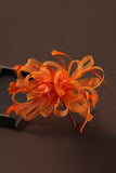 Orange Looped Headband Wedding Guest Hat with Feather