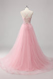 Saprkly Green Sequin A Line Lace Up Back Maxi Prom Dress