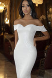 Sparkly Sequins Off the Shoulder Mermaid Wedding Dress