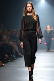 Scoop Black Column Formal Jumpsuit with Long Sleeves
