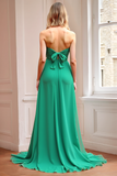 Green Strapless A-Line Empire Waist Bridesmaid Dress