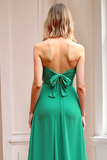 Green Strapless A-Line Empire Waist Bridesmaid Dress