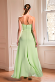 Dusty Sage Sweetheart A Line Chiffon Bridesmaid Dress