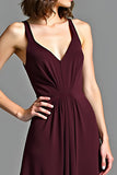 Cabernet V-Neck A Line Backless Long Formal Dress