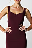 Cabernet Sheath Backless Tea Length Bridesmaid Dress