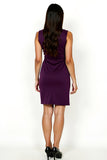 Purple Round Neck Bodycon Knee Length Mother of the Bride Dress
