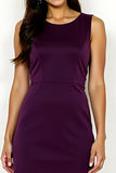 Purple Round Neck Bodycon Knee Length Mother of the Bride Dress
