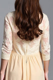 Champagne Half Sleeve Embroidered A Line Mother of the Bride Dress
