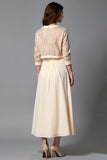 Champagne A Line Tea Length Mother of the Bride Dress with Jacket