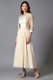 Champagne A Line Tea Length Mother of the Bride Dress with Jacket