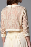Champagne A Line Tea Length Mother of the Bride Dress with Jacket