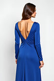 Royal Blue Scoop Neck Sheath Mother of the Bride Dress with 3D Flowers