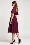 Cabernet A Line Midi Length Mother of the Bride Dress with Lace