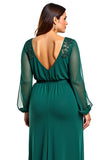 Dark Green Chiffon Sheath Plus Size Mother of the Bride Dress