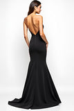 Black Mermaid Keyhole Strapless Long Formal Dress with Slit