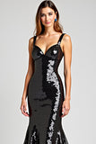 Black Mermaid Sequined Corset Long Formal Dress