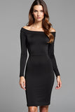 Black Bodycon Off the Shoulder Short Graduation Dress