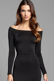 Black Bodycon Off the Shoulder Short Graduation Dress