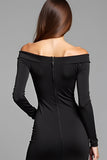 Black Bodycon Off the Shoulder Short Graduation Dress