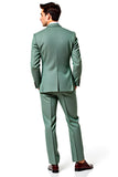 2 Piece Grey Green Notch Lapel Two Button Prom Men Suits