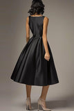 Simple Black A Line Knee-Length Formal Dress