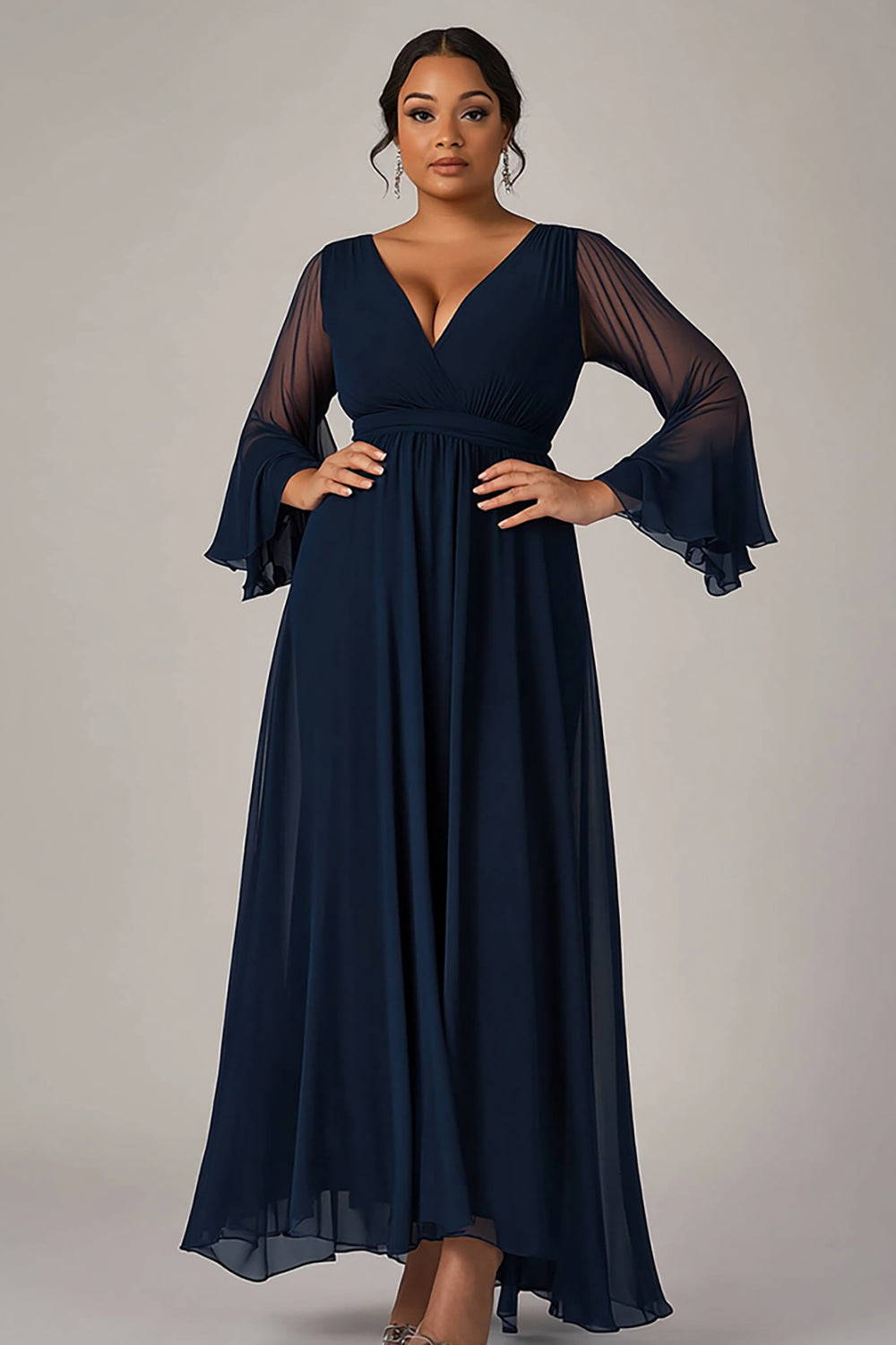 Wedding Guest Navy Blue Mother Of The Bride Dress Plus Size Navy
