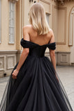 Black Ball Gown Sweep Train High Low Wedding Dress with Ruffles