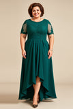 Pine Appliqued Chiffon Long Mother of the Bride Dress