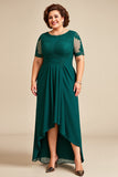Pine Appliqued Chiffon Long Mother of the Bride Dress