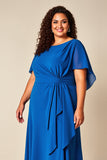 Royal Blue A Line Chiffon Maxi Mother of the Bride Dress