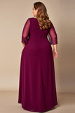 Burgundy Plus Size A Line Mother of the Bride Dress