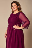 Burgundy Plus Size A Line Mother of the Bride Dress