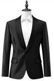 Black One Button Shawl Lapel Jacquard Men's Prom Blazer