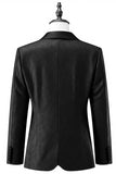 Black One Button Shawl Lapel Jacquard Men's Prom Blazer