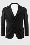 Men's Black Double Breasted 2 Pieces Peak Lapel Formal Suits