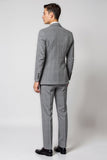 Grey Notched Lapel 3 Piece Single Breasted Men's Formal Suits