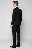 Black Notched Lapel 3-Piece Single Breasted Men's Formal Suits