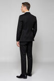 Black 3 Piece Notched Lapel Single Breasted Men's Formal Suit