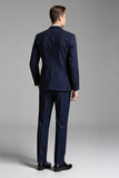 Dark Blue Notched Lapel Formal 3 Pieces Men's Suits