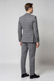 Grey Plaid Notched Lapel 3 Pieces Men's Formal Suits