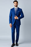 Royal Blue Notched Lapel Slim Fit 2 piece Men's Suit