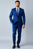 Royal Blue Notched Lapel Slim Fit 2 piece Men's Suit